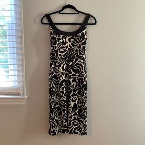 Donna Ricco black and white floral midi dress